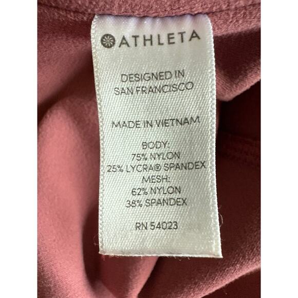 Athleta Mauve Soft Mesh Panel Leggings Pockets Size Medium Workout Yoga - Picture 7 of 9